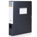 得力（deli） A4加厚档案盒塑料文件夹收纳盒 粘扣资料盒办公用品5606黑色(宽55mm)