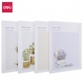 得力(deli)4本A5/40页花拾光学生笔记本子卡通植物款缝线日记本记事本软抄本FA540-4