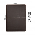 得力商务笔记本子办公大号加厚记事本大皮面随身工作会议记录本多功能手账日程大学生用简约日记皮革用品3323款114页18K咖啡色