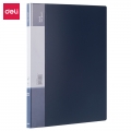 得力(deli)高档磨砂款A4金属单强力夹+插页袋硬文件夹试卷资料夹诗朗诵签约夹板办公用品5111深蓝色