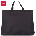 得力（deli）5845帆布手提袋文件袋双层商务公文包会议袋文件包办公档案资料袋黑色