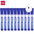 得力(deli)办公会议教学可擦易擦白板笔 10只/盒 S519 可加墨蓝色