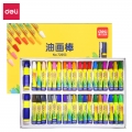 得力（deli） 蜡笔油画棒学生画具美术用品 72053纸盒油画棒36色