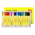 得力(deli)12色学生三角杆易上色油画棒 儿童蜡笔绘画笔72079