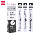 得力S761(deli)0.7mm中性笔笔芯子弹头替芯 办公用品 黑色20支/盒