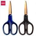 得力6053(deli) 175mm镀钛不锈钢剪刀 软包胶手柄手工剪子 颜色随机 3把装
