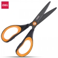 得力(deli)6055特氟龙材质防粘不锈钢剪刀 橙色
