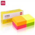 得力9085（deli）12本1200张荧光彩色便利贴 76*76mm便条纸N次贴记事贴办公用品