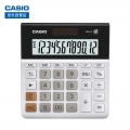 卡西欧（CASIO）MH-12-WE 小型 12位 双电源 超宽计算器 白色 专业计算系列